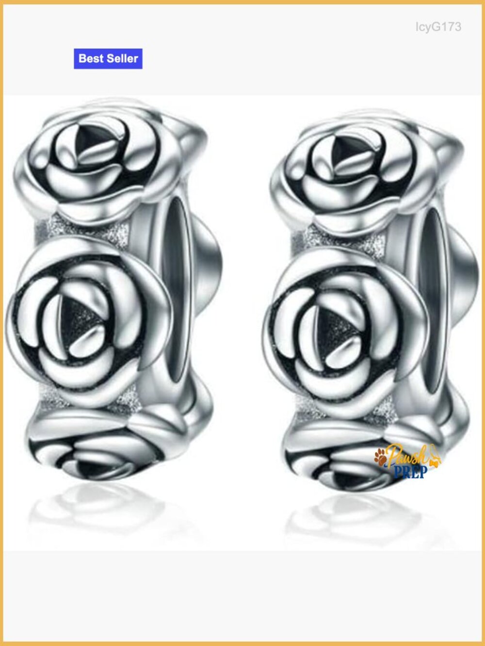 2pcs Sterling Silver Charm Bracelet Spacer Beads Heart Crystal Clip Stoppers